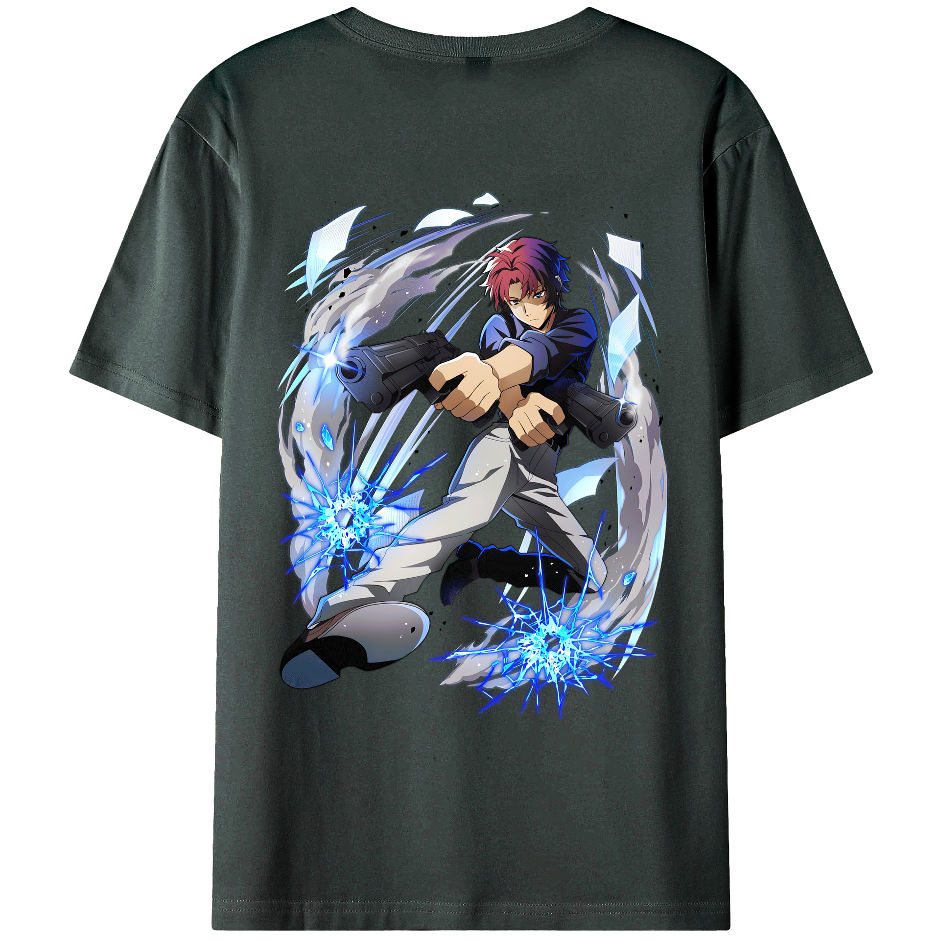 （画像用） 文豪ストレイドッグス Bungo Stray Dogs 綿100％ メンズ半袖Tシャツ（バックプリント） 通気性